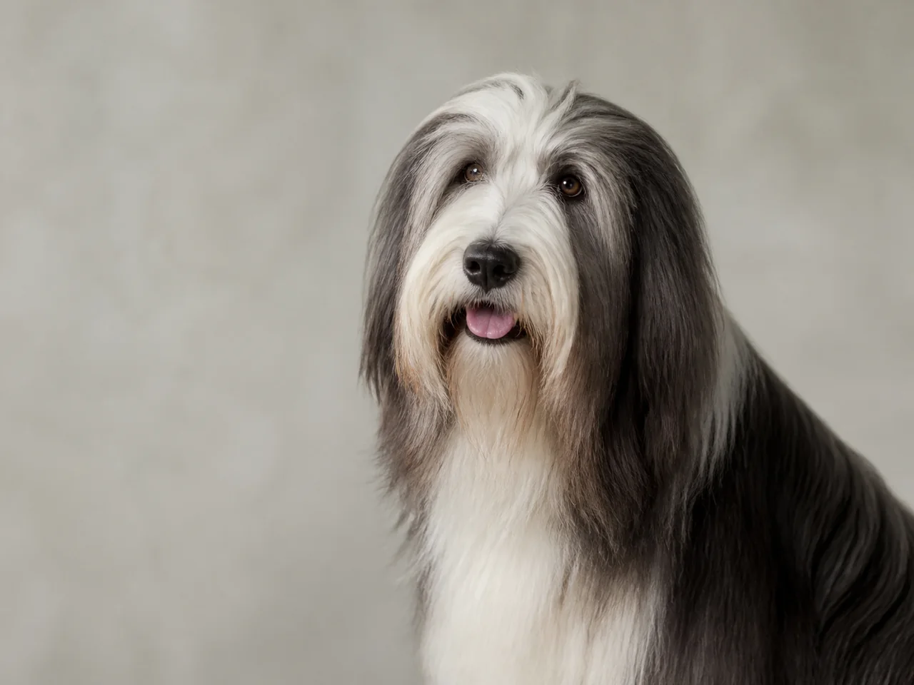 Healthy adult Bearded Collie breed portrait