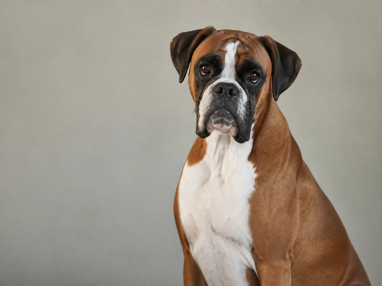 Healthy adult Boxer breed portrait