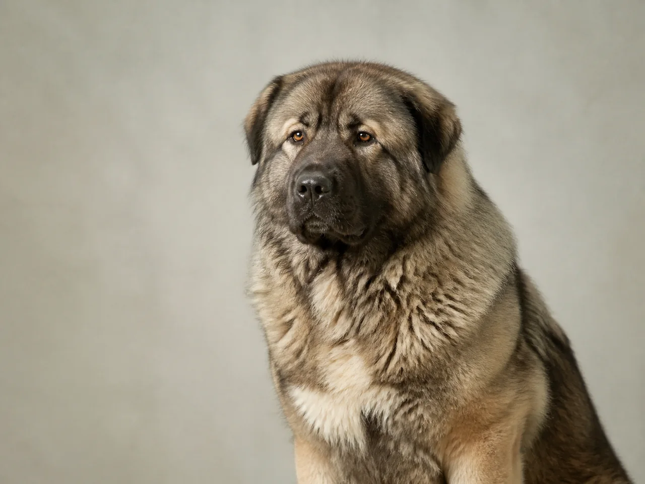 Healthy adult Caucasian Shepherd Dog breed portrait