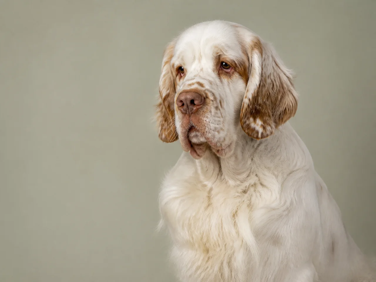 Healthy adult Clumber Spaniel breed portrait