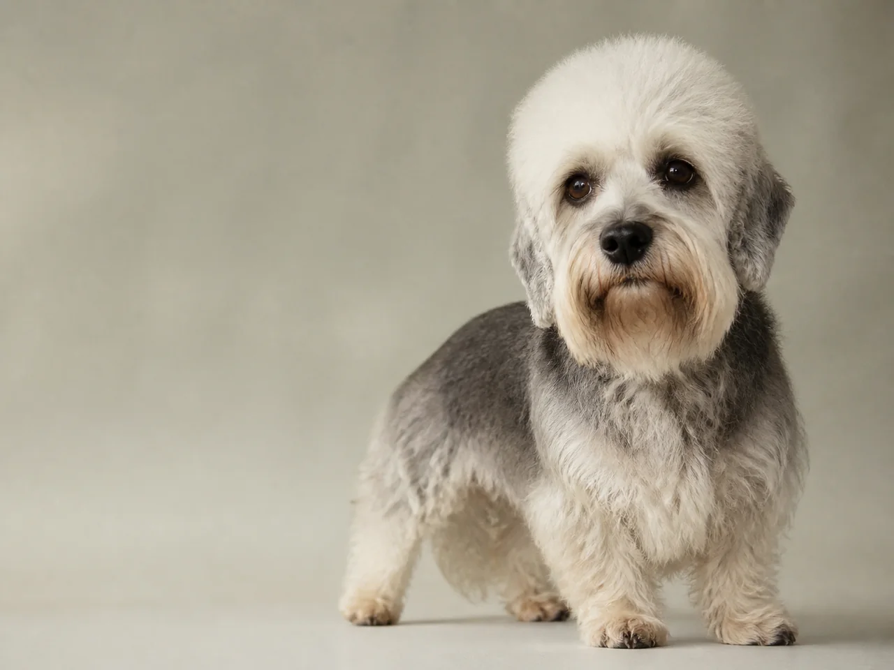 Healthy adult Dandie Dinmont Terrier breed portrait