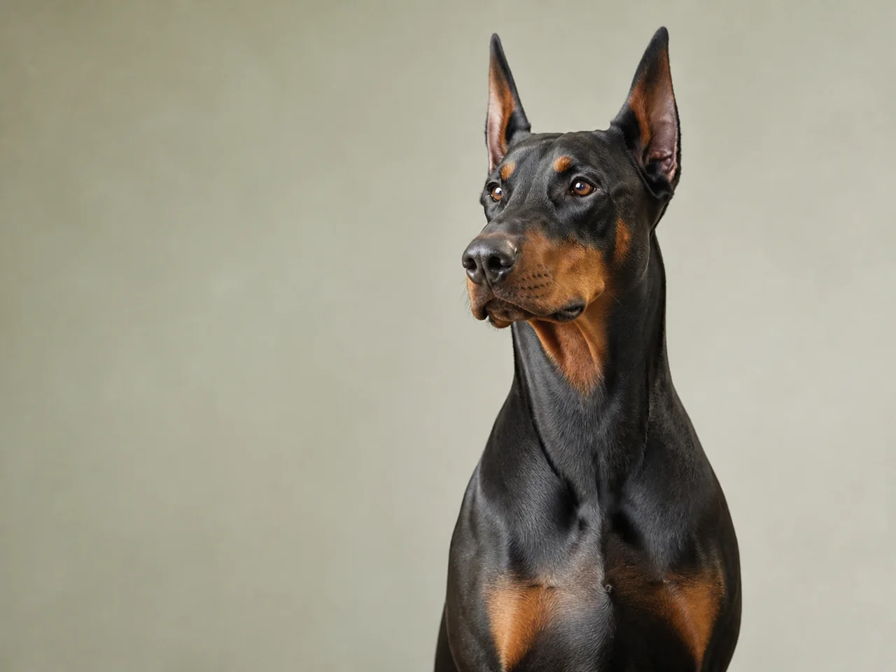 Healthy adult Doberman Pinscher breed portrait