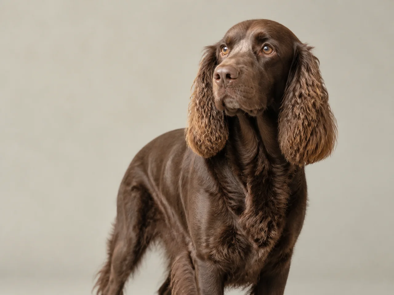 Healthy adult Field Spaniel breed portrait