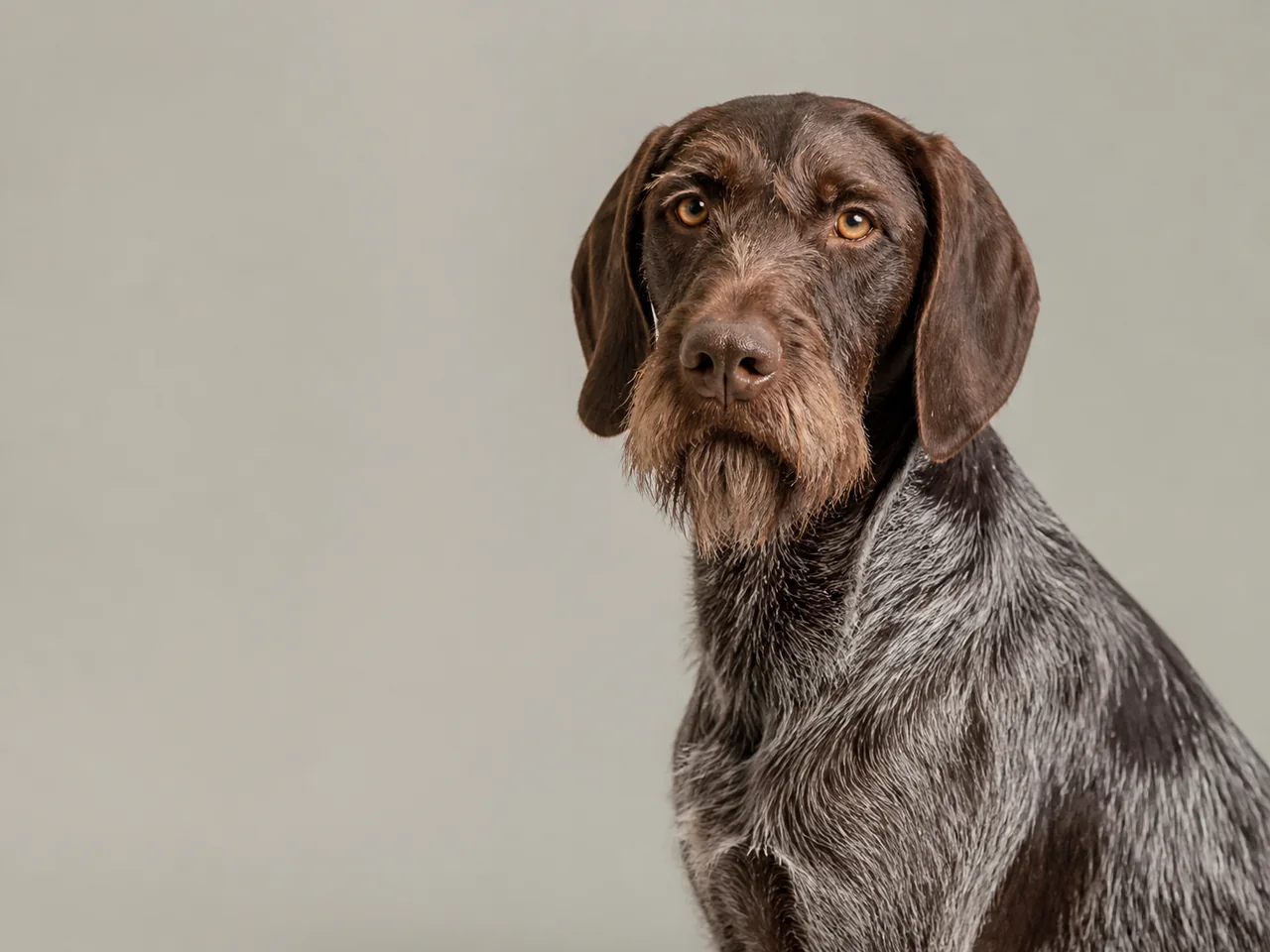 Healthy adult German Wirehaired Pointer breed portrait