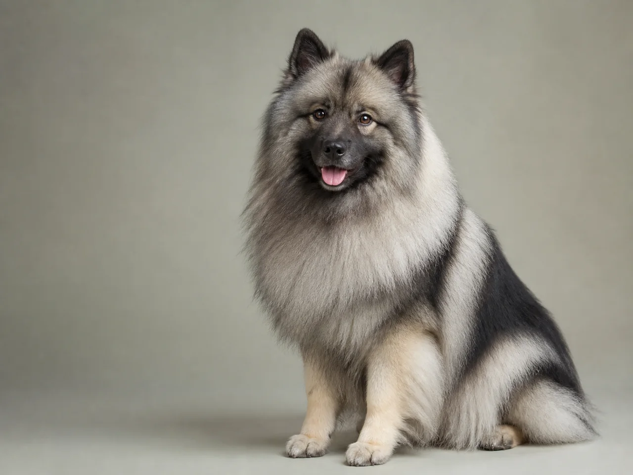 Healthy adult Keeshond breed portrait