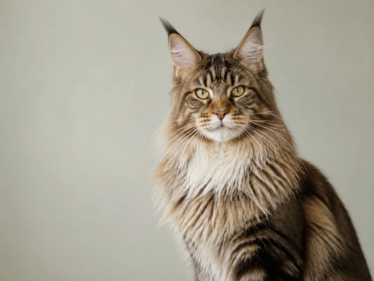 Healthy adult Maine Coon breed portrait