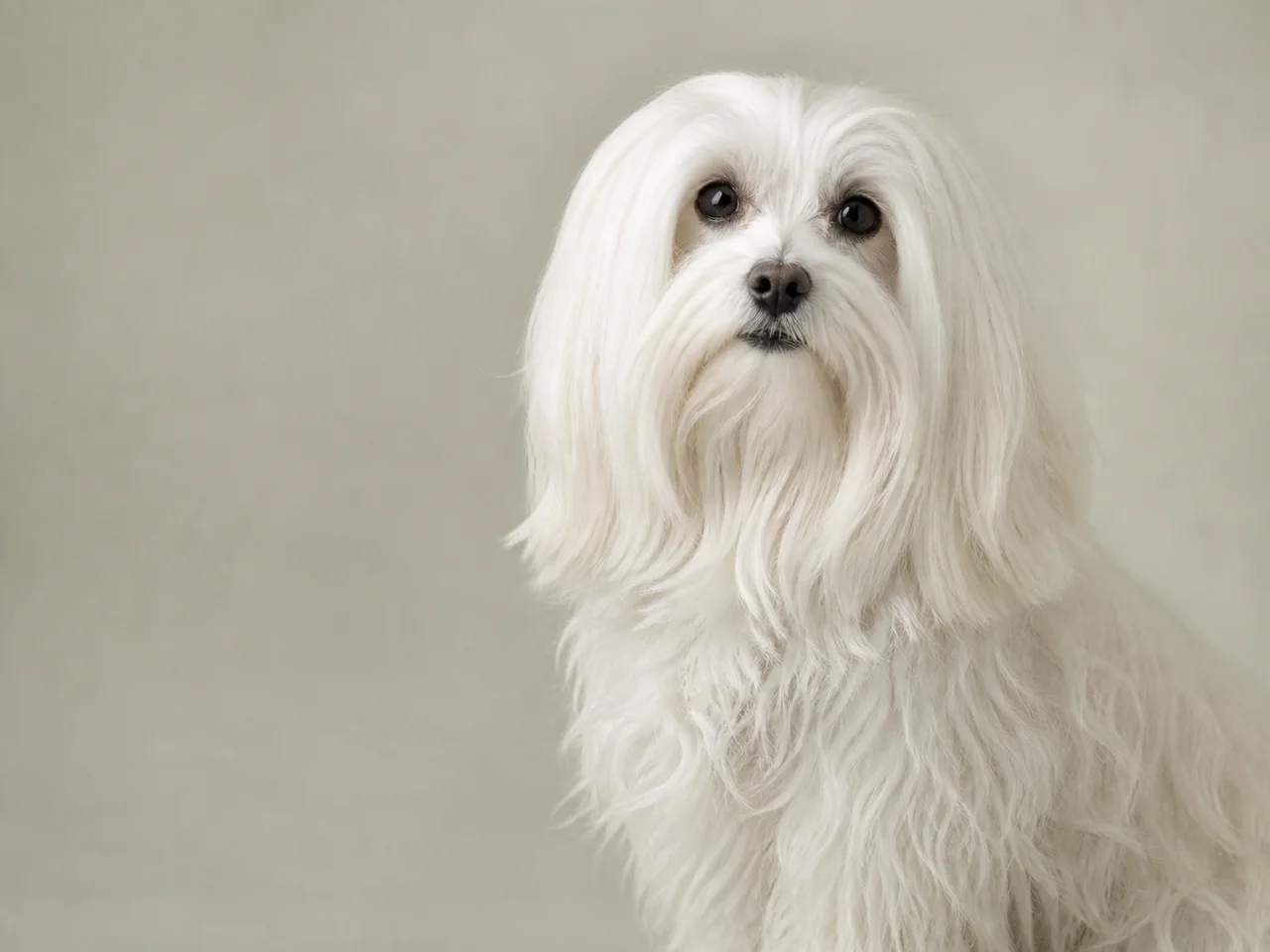 Healthy adult Maltese breed portrait