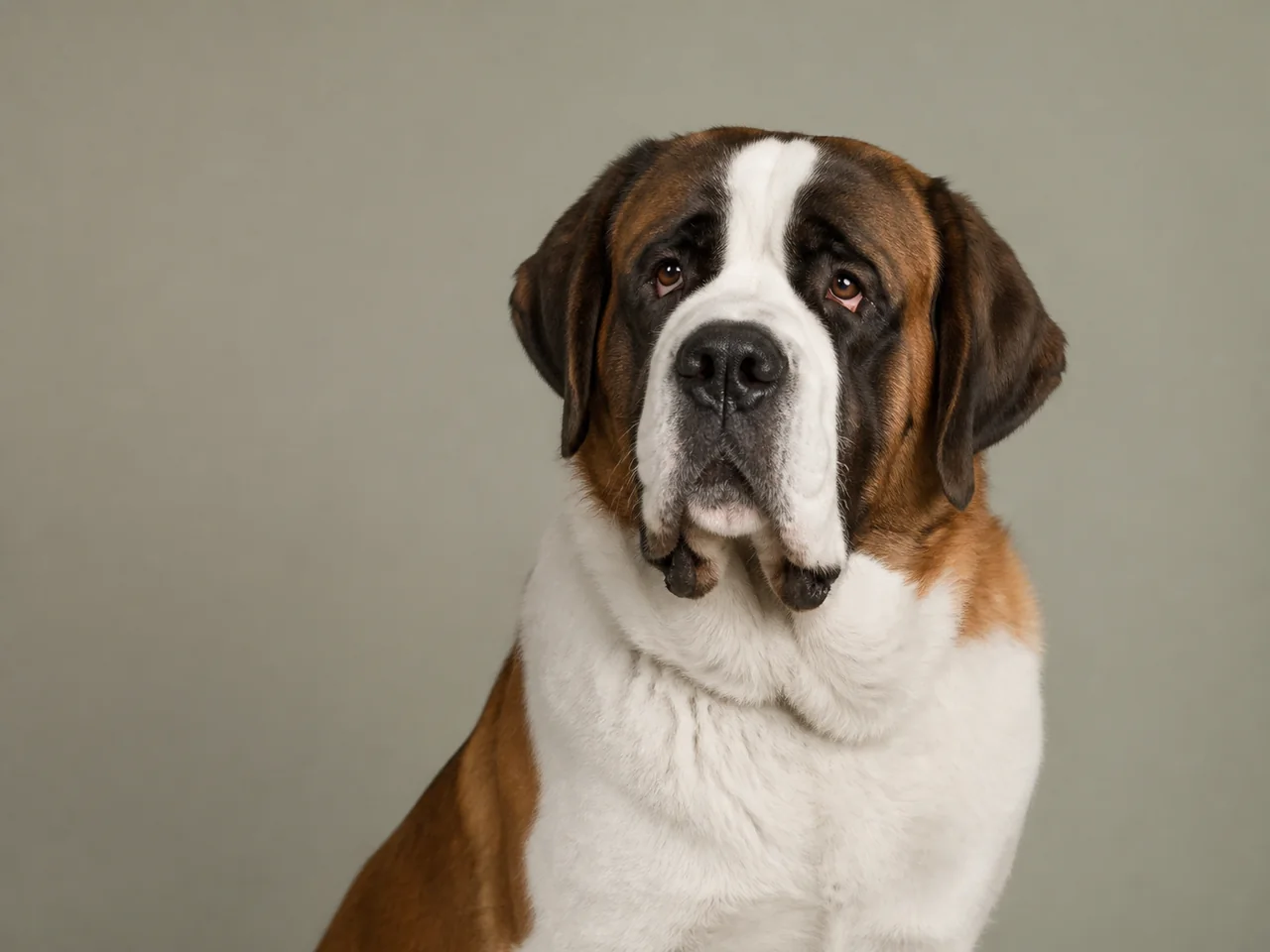Healthy adult Saint Bernard breed portrait