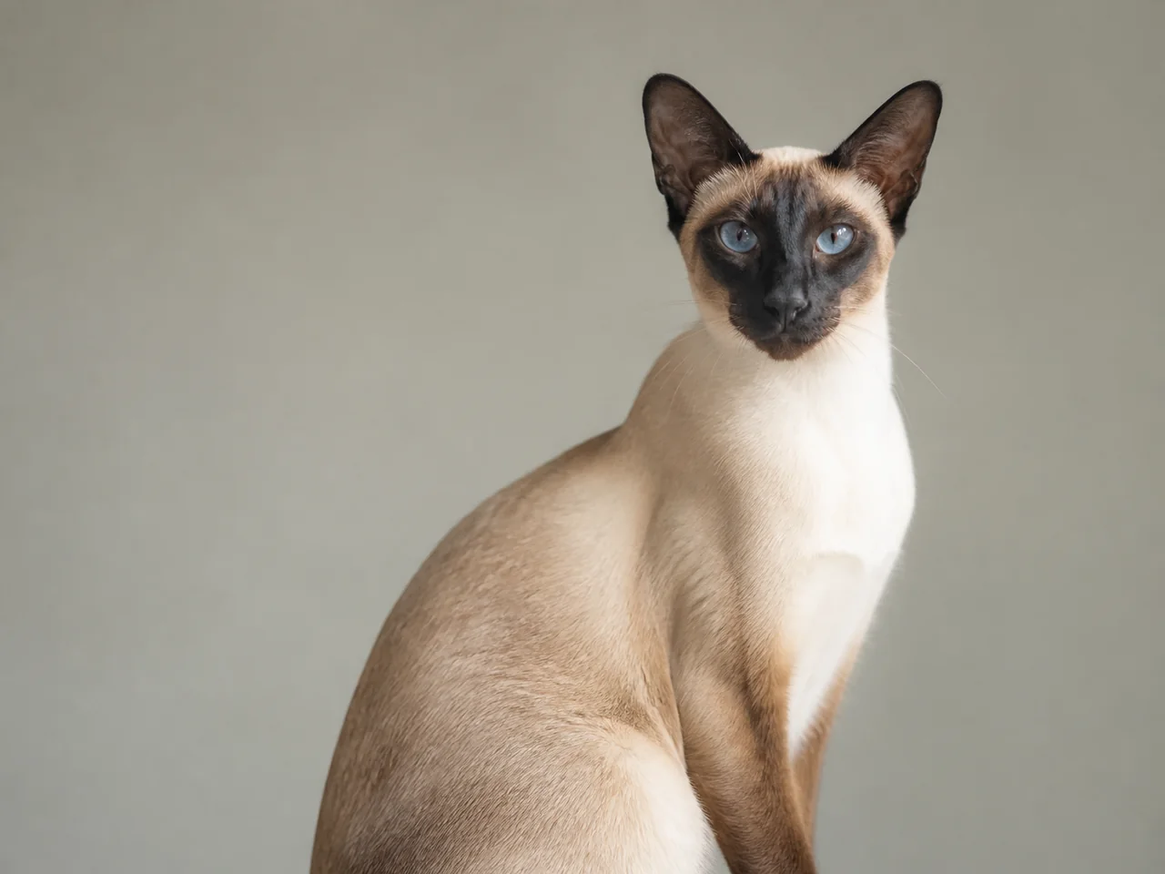 Healthy adult Siamese breed portrait