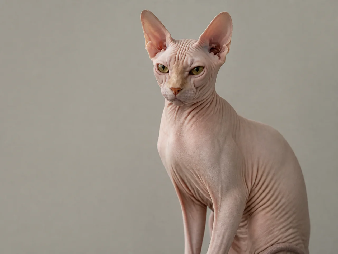 Healthy adult Sphynx breed portrait