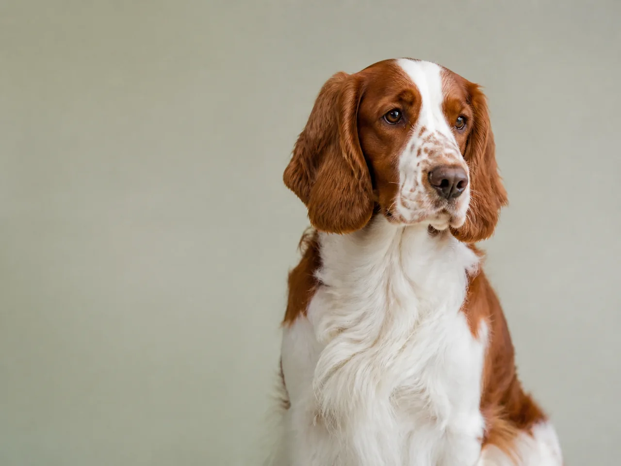 Healthy adult Welsh Springer Spaniel breed portrait