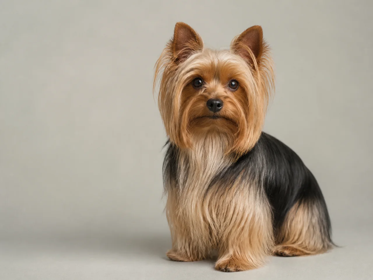 Healthy adult Yorkshire Terrier breed portrait
